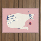 Casanova cat - the whimsical Catsanova Outdoor Rug Gallery Image 1