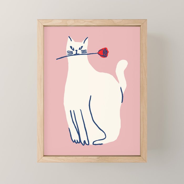 Casanova cat - the whimsical Catsanova Mini Art Print Gallery Image 1