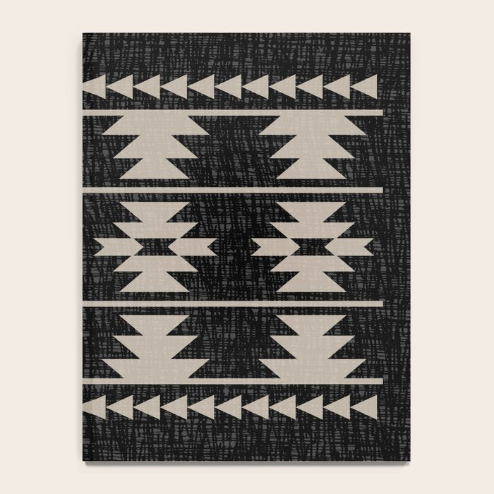 Southwestern Pattern 129 Black and Linen Notebook Gallery Image 4