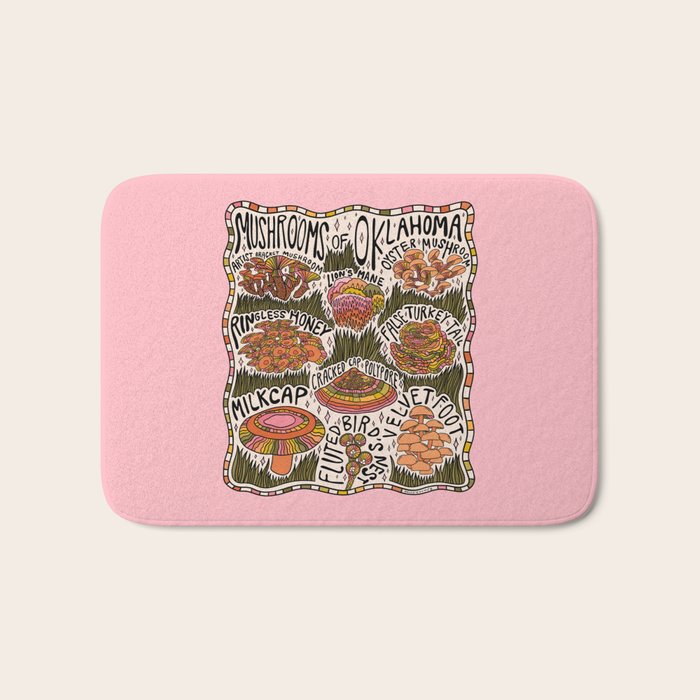 Mushrooms of Oklahoma Bath Mat Gallery Image 1
