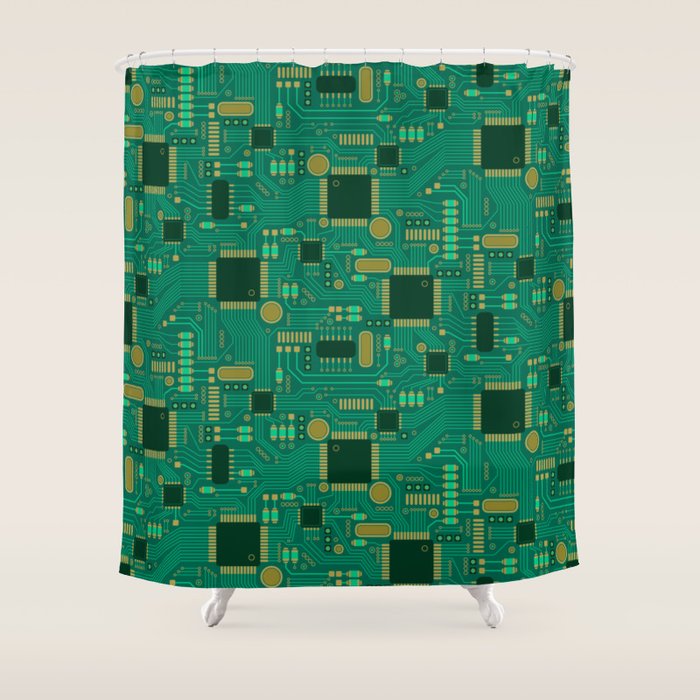 Circuit Board Sync Shower Curtain Gallery Image 1