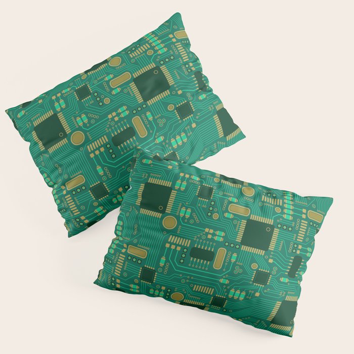 Circuit Board Sync Pillow Sham Gallery Image 1