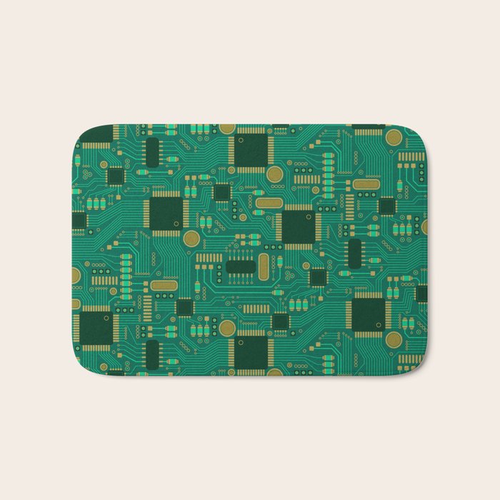 Circuit Board Sync Bath Mat Gallery Image 1