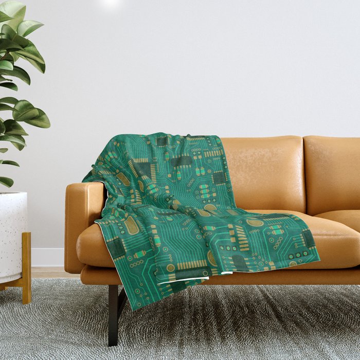 Circuit Board Sync Throw Blanket Gallery Image 1