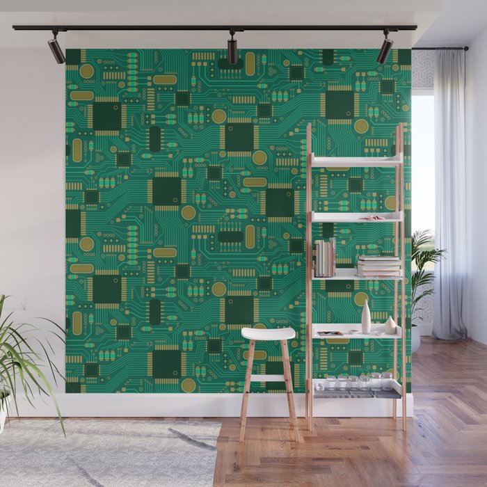 Circuit Board Sync Wall Mural Gallery Image 1