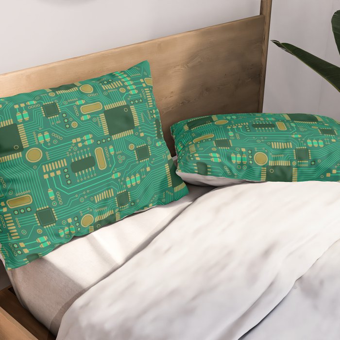 Circuit Board Sync Pillow Sham Gallery Image 2