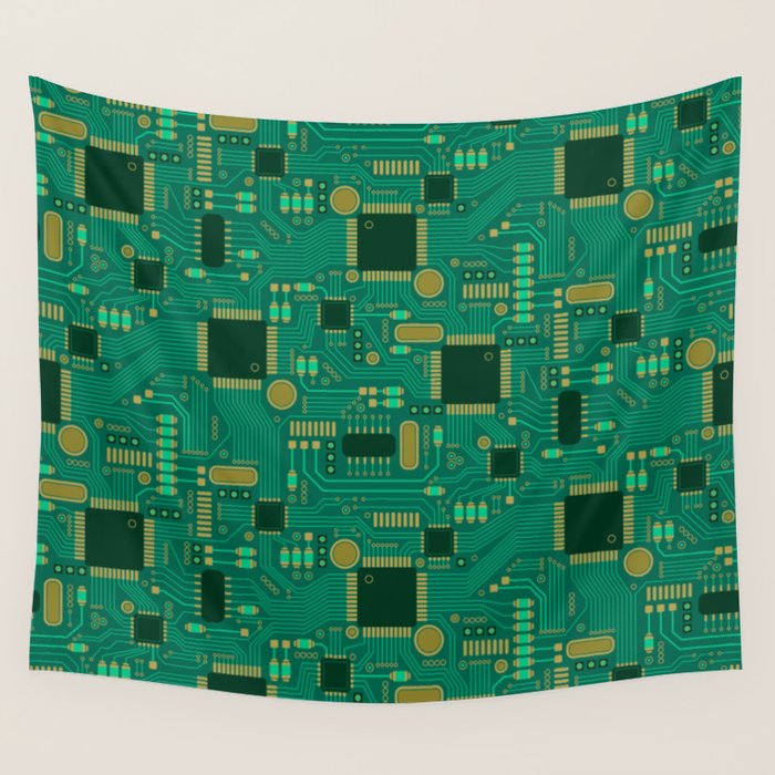 Circuit Board Sync Wall Tapestry Gallery Image 1