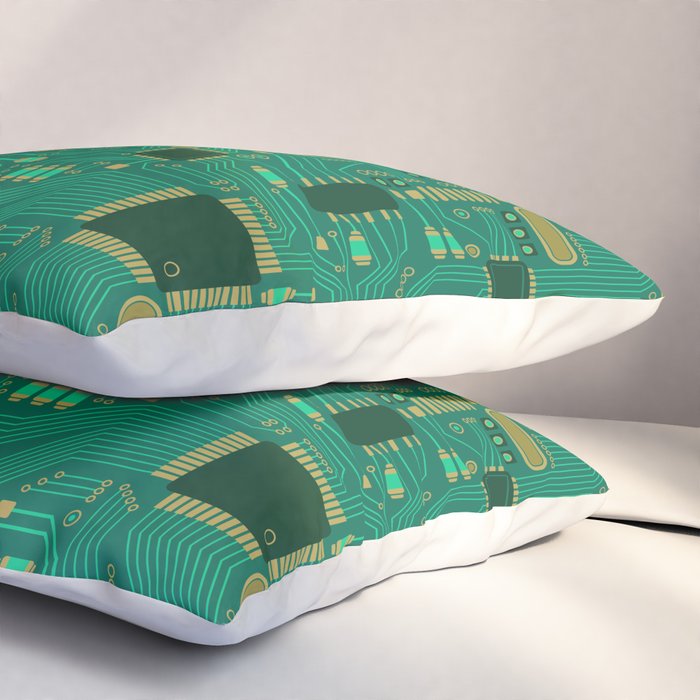 Circuit Board Sync Pillow Sham Gallery Image 3
