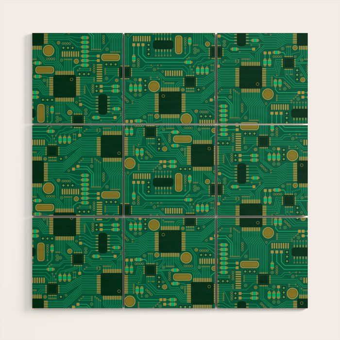 Circuit Board Sync Wood Wall Art Gallery Image 1