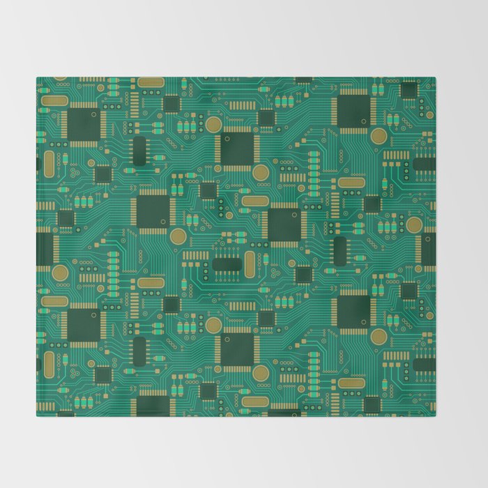 Circuit Board Sync Throw Blanket Gallery Image 2