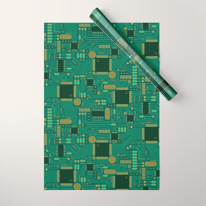 Circuit Board Sync Wrapping Paper Gallery Image 1