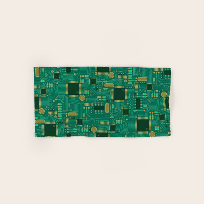 Circuit Board Sync Bath Towel Gallery Image 1