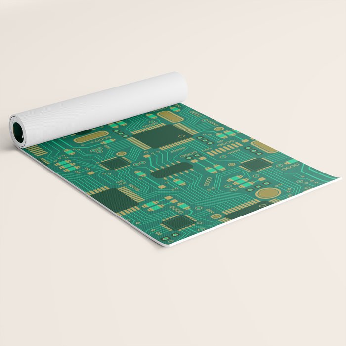 Circuit Board Sync Yoga Mat Gallery Image 2