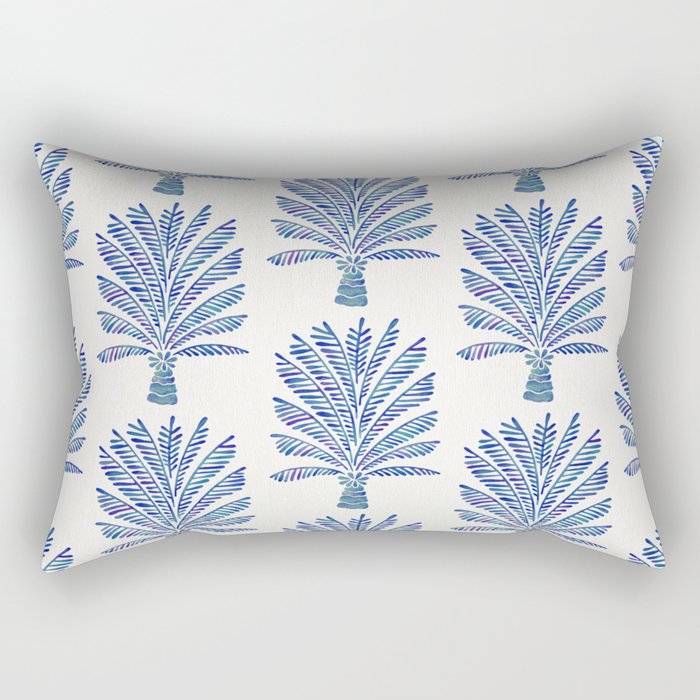 Palm Tree - Navy Palette Rectangular Pillow Gallery Image 1