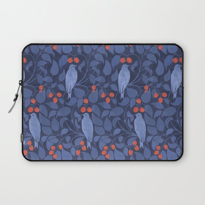Blue Birds And Red Cherries Blue Laptop Sleeve Gallery Image 1