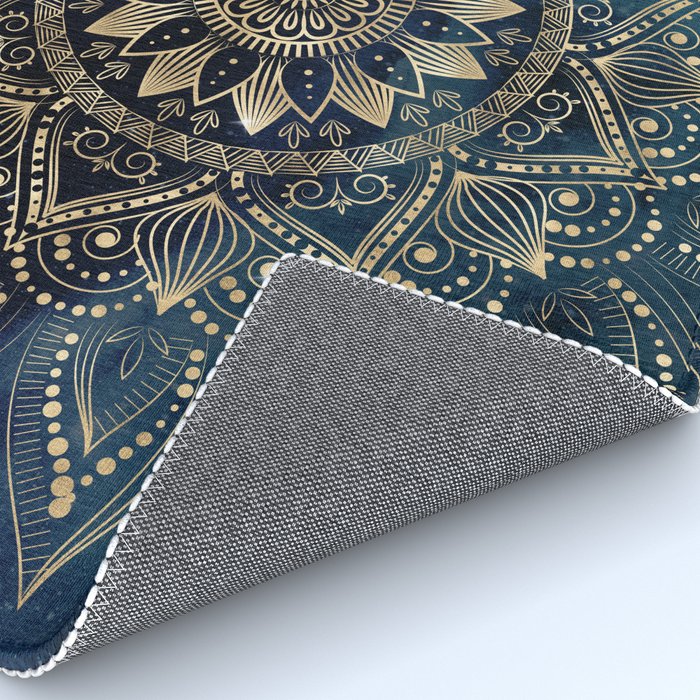 Elegant Gold Mandala Blue Galaxy Rug Gallery Image 4
