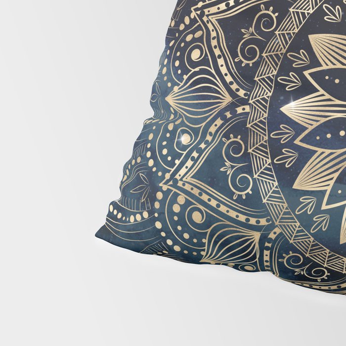Elegant Gold Mandala Blue Galaxy Pillow Sham Gallery Image 4