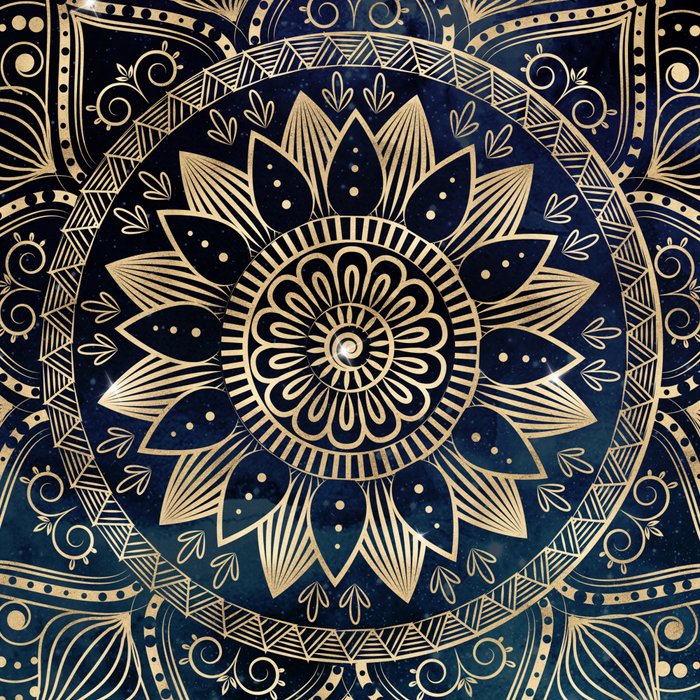 Elegant Gold Mandala Blue Galaxy Coffee Mug Gallery Image 2