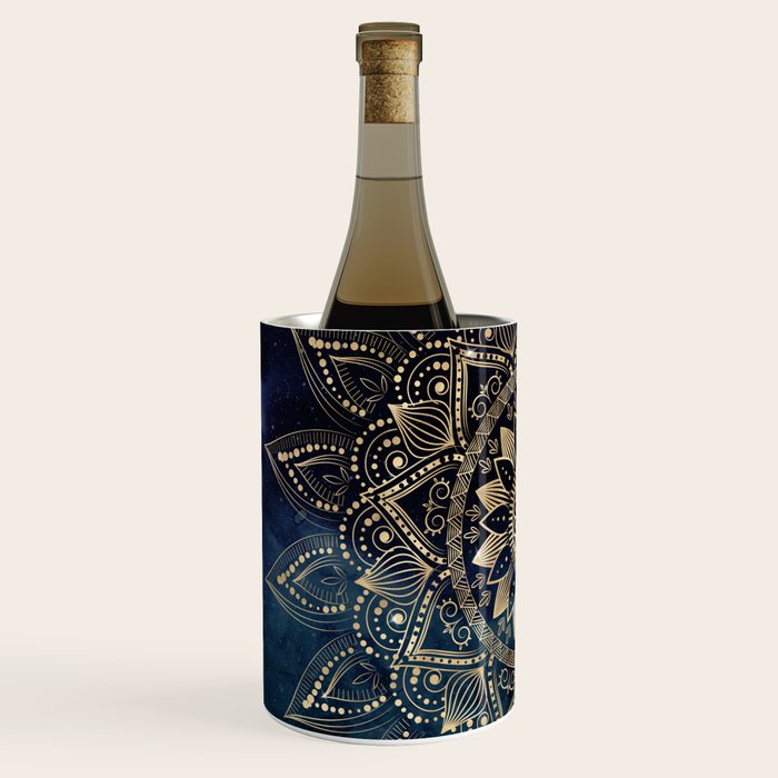 Elegant Gold Mandala Blue Galaxy Wine Chiller Gallery Image 2