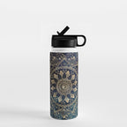 Elegant Gold Mandala Blue Galaxy Water Bottle Gallery Image 1