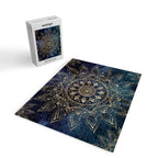 Elegant Gold Mandala Blue Galaxy Jigsaw Puzzle Gallery Image 2
