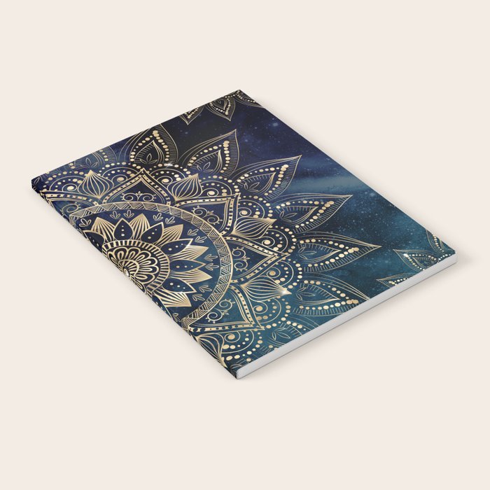 Elegant Gold Mandala Blue Galaxy Notebook Gallery Image 2