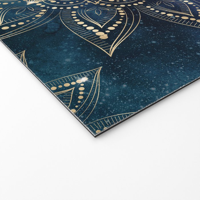 Elegant Gold Mandala Blue Galaxy Welcome Mat Gallery Image 2