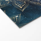 Elegant Gold Mandala Blue Galaxy Welcome Mat Gallery Image 2