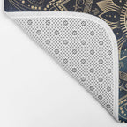 Elegant Gold Mandala Blue Galaxy Bath Mat Gallery Image 2