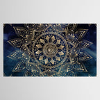Elegant Gold Mandala Blue Galaxy Tablecloth Gallery Image 2