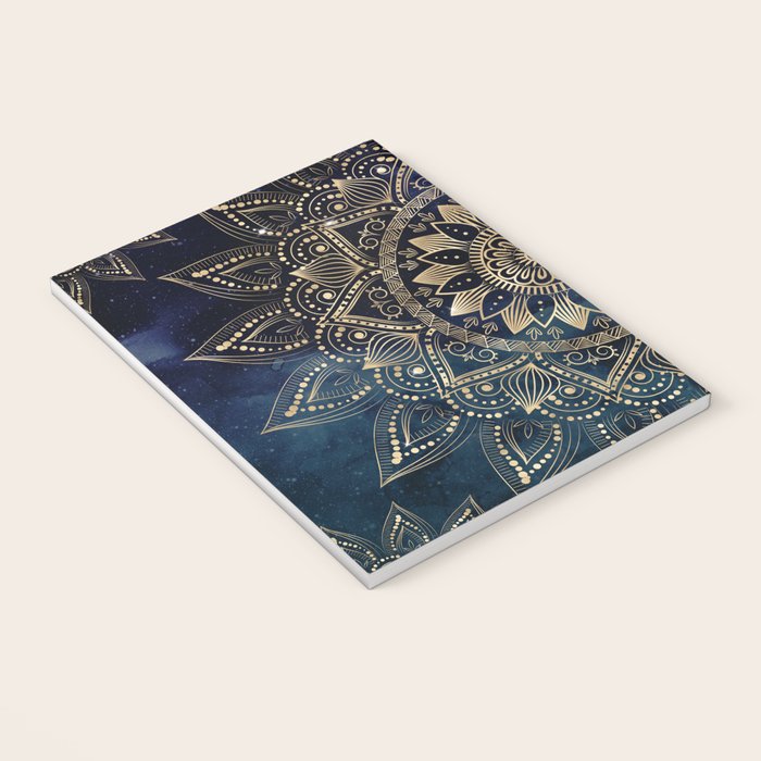 Elegant Gold Mandala Blue Galaxy Notebook Gallery Image 3