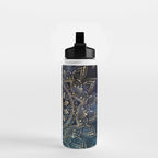 Elegant Gold Mandala Blue Galaxy Water Bottle Gallery Image 2