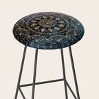 Elegant Gold Mandala Blue Galaxy Stool Gallery Image 2