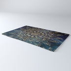 Elegant Gold Mandala Blue Galaxy Rug Gallery Image 3