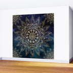 Elegant Gold Mandala Blue Galaxy Wall Mural Gallery Image 2
