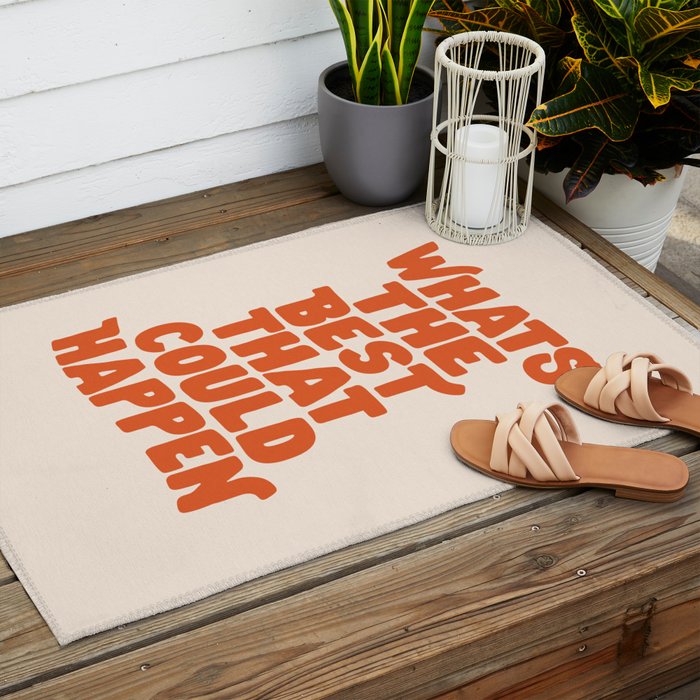 Whats The Best That Could Happen in Peach Fuzz Outdoor Rug Gallery Image 2