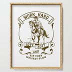 Work Hard, Love Soft & Sip Your Whiskey Slow Cowboy Serving Tray Gallery Image 1