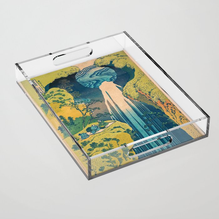 Amida Falls by Katsushika Hokusai Acrylic Tray Gallery Image 1