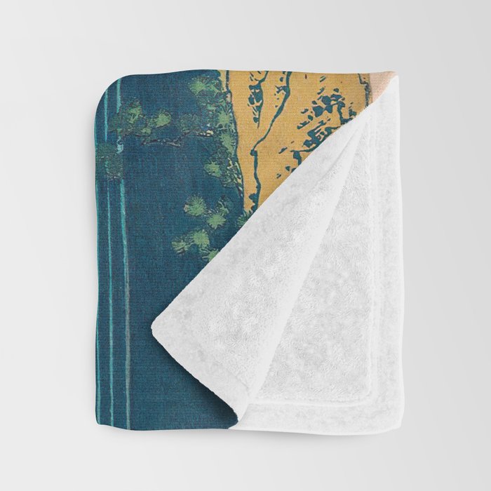 Amida Falls by Katsushika Hokusai Throw Blanket Gallery Image 3