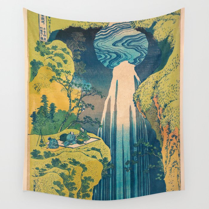 Amida Falls by Katsushika Hokusai Wall Tapestry Gallery Image 4