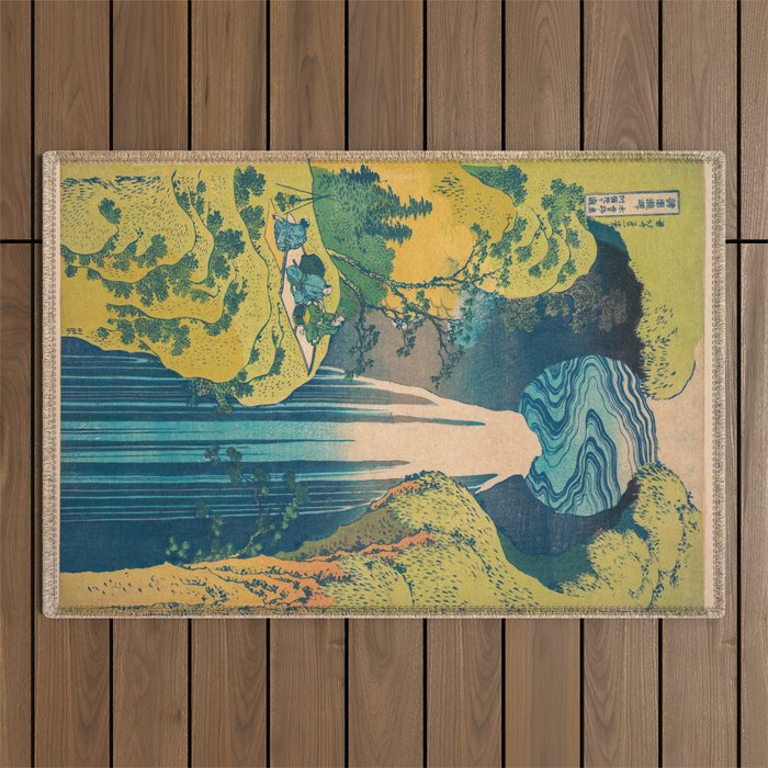 Amida Falls by Katsushika Hokusai Outdoor Rug Gallery Image 1