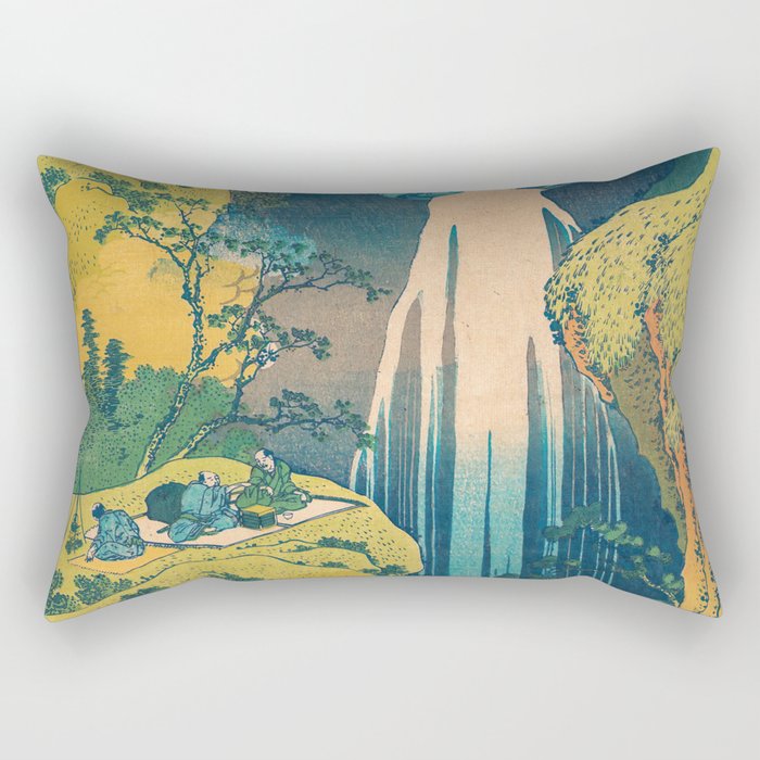 Amida Falls by Katsushika Hokusai Rectangular Pillow Gallery Image 2