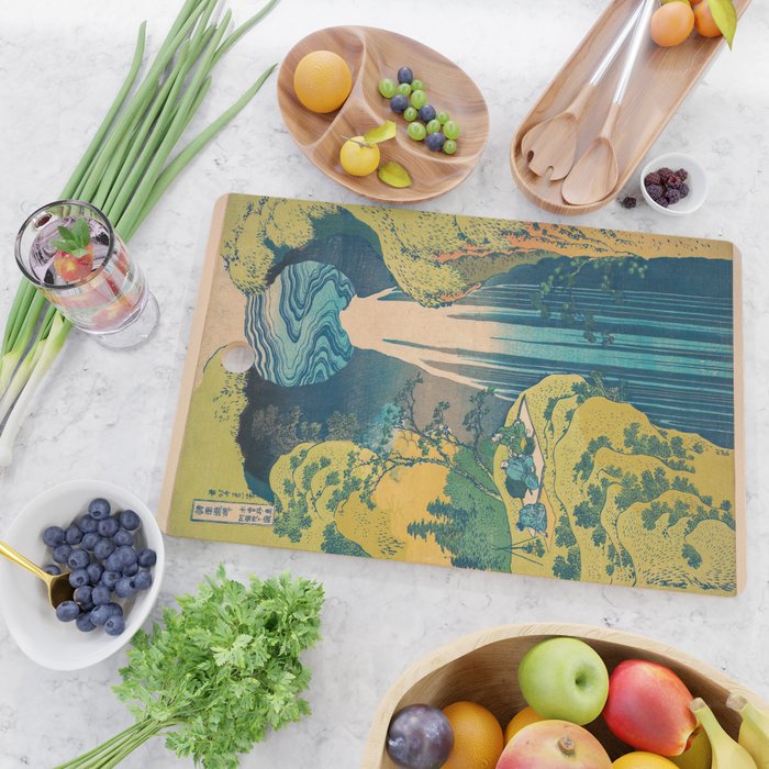 Amida Falls by Katsushika Hokusai Cutting Board Gallery Image 2