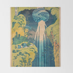 Amida Falls by Katsushika Hokusai Throw Blanket Gallery Image 2