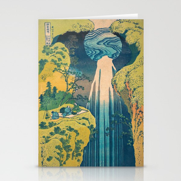 Amida Falls by Katsushika Hokusai Stationery Card Gallery Image 2