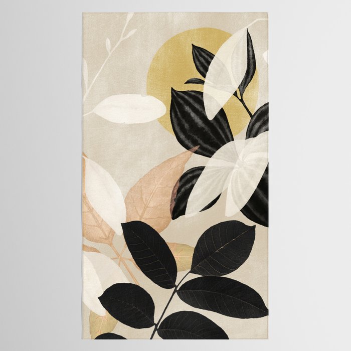 Minimal Abstract Art Tropical Leaves 2 Tablecloth Gallery Image 2