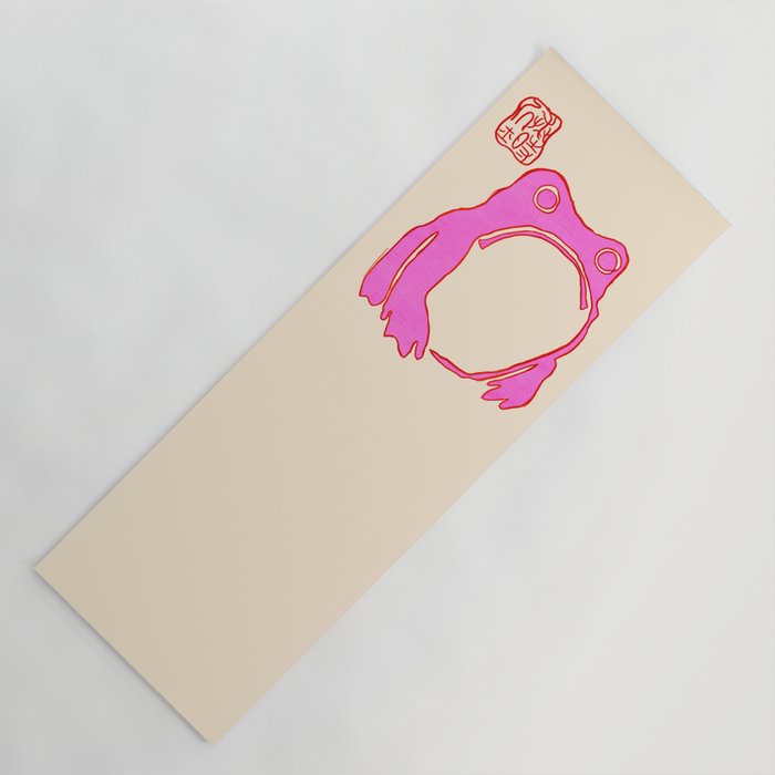 Pink Grumpy Frog Yoga Mat Gallery Image 1