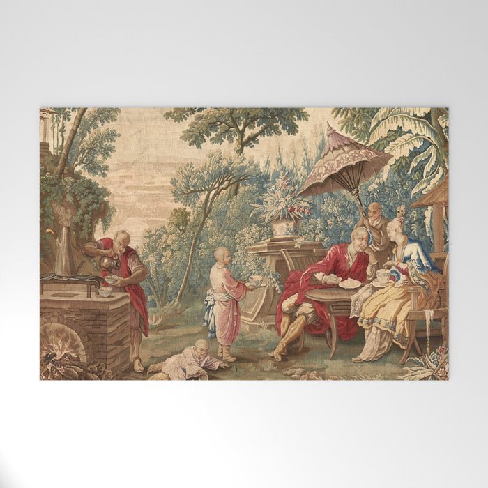Antique 18th Century Chinoiserie Aubusson Tapestry Francois Boucher Welcome Mat Gallery Image 1