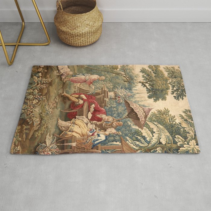 Antique 18th Century Chinoiserie Aubusson Tapestry Francois Boucher Rug Gallery Image 1