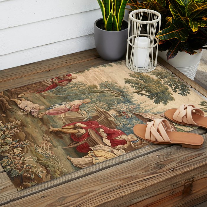 Antique 18th Century Chinoiserie Aubusson Tapestry Francois Boucher Outdoor Rug Gallery Image 2
